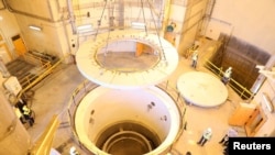 FILE - The nuclear water reactor of Arak, south of Tehran, Iran, is seen in a handout picture released by Iran's Atomic Energy Organization.