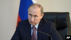 14일 블라디미르 푸틴 러시아 대통령이 원격회의를 하고 있다. (자료사진)