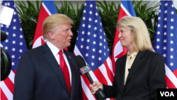 Greta Van Susteren et Donald Trump à Singapour le 12 juin 2018.