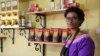 Nasra Ali, managing director of Kaldi Africa, is pictured in her company's tasting room in Lagos, Sept. 5, 2015. (C. Stein/VOA)