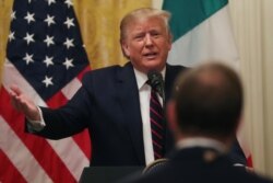 U.S. President Donald Trump speaks during a news conference in the East Room of the White House in Washington, Oct. 16, 2019.
