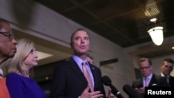 U.S. House Intelligence Committee Chairman Adam Schiff speaks to reporters on Capitol Hill, in Washington, Nov. 6, 2019.