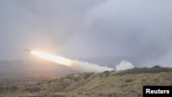 资料照片：美国高机动火炮火箭系统“海马斯”(HIMARS)。
