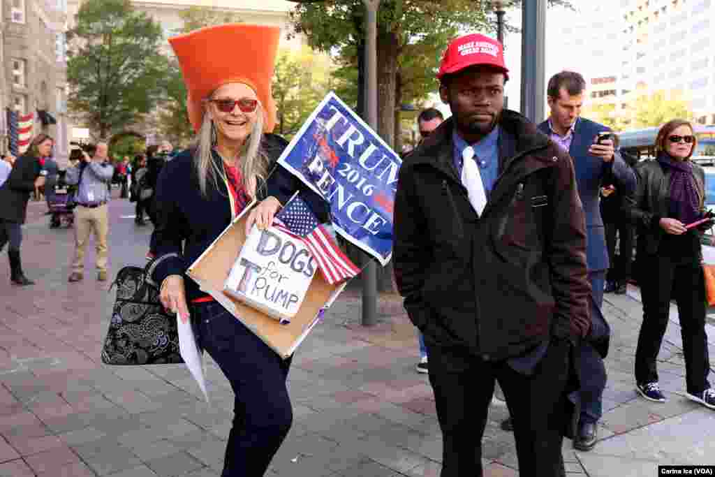 Hundreds protested Donald Trump at the opening of the International Trump Hotel at the Old U.S. Post Office Building in Washington, D.C. Trump was in town for the ribbon-cutting for the luxury hotel, less than two weeks before election day. October 26, 20