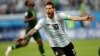 FILE - Argentina captain Lionel Messi celebrates after scoring the opening goal of his team during a match between Argentina and Nigeria, at the 2018 World Cup in St. Petersburg, Russia, June 26, 2018. 