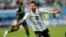 FILE - Argentina captain Lionel Messi celebrates after scoring the opening goal of his team during a match between Argentina and Nigeria, at the 2018 World Cup in St. Petersburg, Russia, June 26, 2018. 