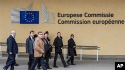 Suasana di kantor Pusat Uni Eropa di Brussel (12/10). Hadiah Nobel Perdamaian yang diterima Uni Eropa menimbulkan berbagai reaksi internasional.