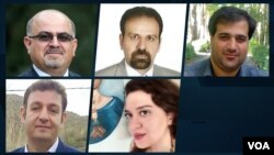 از بالا راست: مهدی محمودیان، مصطفی نیلی و آرش کیخسروی از پایین: مریم افرافراز و محمدرضا فقیهی