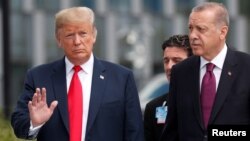 도널드 트럼프 미국 대통령과 레제프 타이이프 에르도안 터키 대통령.
