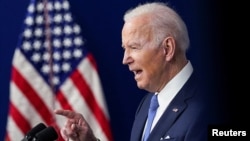 조 바이든 미국 대통령이 지난 14일 백악관에서 연설하고 있다. (자료사진)