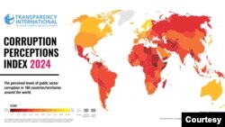 Davlatlar xaritada qanchalik qizil bo'lsa, korrupsiya darajasi shu qadar yuqori hisoblanadi 