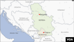Kosovo and Serbia map
