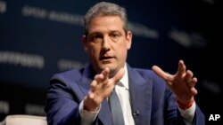 FILE - Rep. Tim Ryan, D-Ohio, speaks at the Heartland Forum on the campus of Buena Vista University in Storm Lake, Iowa, March 30, 2019. 