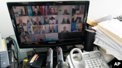 联合国秘书长古特雷斯通过视频在安理会会议上发表讲话。(2020年9月24日)