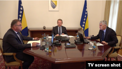 Članovi Predsjedništva BiH Mladen Ivanić, Bakir Izetbegović i Dragan Čović