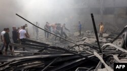 ویرانی‌های پس از حمله نیروهای نظامی اسرائیل به جنوب نوار غزه در روز پنجشنبه، ۱۲ اکتبر ۲۰۲۳ (۲۰ مهر ۱۴۰۲)