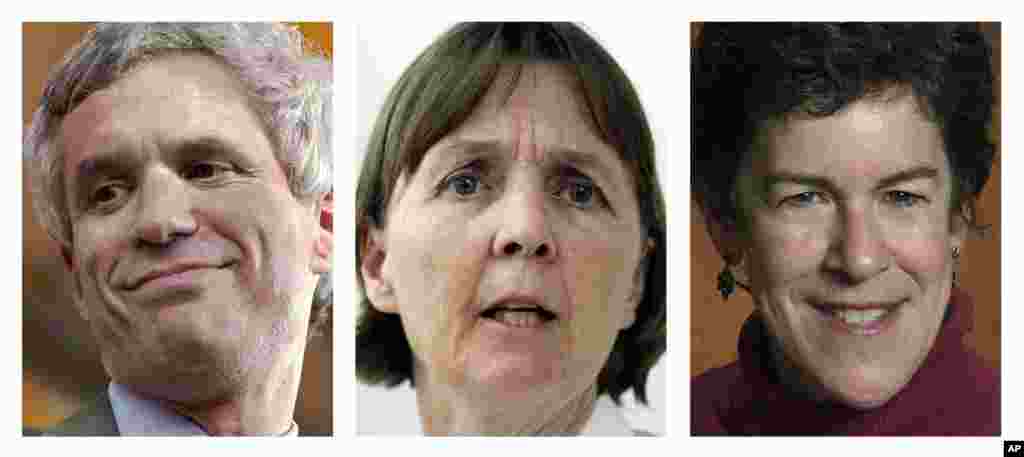 Advokatlar Deyvid Bruk, Juli Klark (markazda) va Miriam Konrad Boston marafoniga hujumda ayblanayotgan Johar Sarnayevni himoya qilayapti.