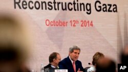 12일 가자지구 재건회의에 참석한 존 케리 미 국무장관