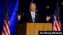 Novoizabrani američki predsjednik Joe Biden govori u Vilmingtonu, u Delaveru, 7. novembar 2020. (Foto: Rojters/Jim Bourg)