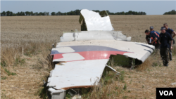 Reruntuhan pesawat MH17 di Ukraina Timur, 28 Juli 2014 (Foto: dok). 