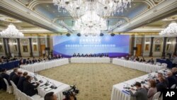 유엔안보리 상임 5개 이사국 대표들이 2019년 중국 베이징에서 NPT 관련 회의를 하고 있다.