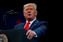 President Donald Trump delivers remarks at the Sharon L. Morse Performing Arts Center in The Villages, Florida, Oct. 3, 2019.