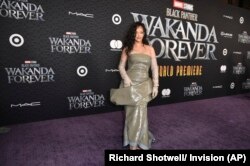 Rihanna, di acara pemutaran perdana film "Black Panther: Wakanda Forever di Dolby Theatre, di Los Angeles, tahun 2022 (dok: Richard Shotwell/Invision/AP)