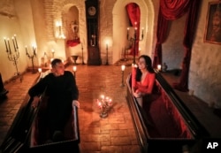 Dracula is probably the most famous vampire. This is Dracula's castle in Bran, Romania.