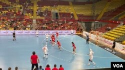 مسابقه هندبال دختران ایران و مقدونیه شمالی