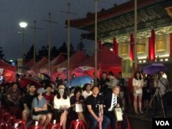 资料照：2017年6月4日，台北自由广场附近六四28周年纪念会现场。