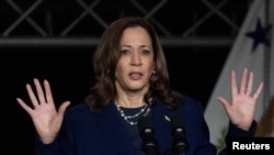 Vice President Kamala Harris delivers remarks during the Sigma Gamma Rho Sorority Inc.'s 60th International Biennial Boule event in Houston, Texas, July 31, 2024.