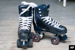 A pair of Impala roller skates belonging to Tammy Donroe Inman, 48, of Waltham, Massachusetts are shown on August 6 2022. (Tammy Donroe Inman via AP)