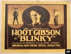 A movie theater lobby card promotes the 1923 silent film "Blinky." (Photo Courtesy Dwight Cleveland via AP)