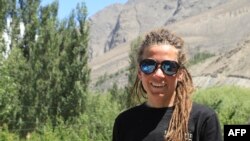 FILE - Norwegian climber Kristin Harila is pictured Aug.14, 2022, in Skardu, in Gilgit−Baltistan, a part of Pakistan-administered Kashmir, after successfully summiting the second phase of her 14-peak project, including Gasherbrum I, in Pakistan.