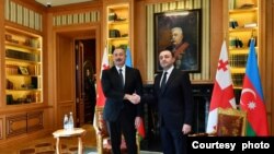 İlham Əliyev və İrakli Qaribaşvili (Rəsmi foto)
