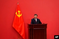 صدر شی پولٹ بیورو کی اسٹینڈنگ کمیٹی کے اراکین سے خطاب کر رہے ہیں