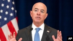 FILE - Homeland Security Secretary Alejandro Mayorkas speaks at the U.S. State Department, Oct. 13, 2022. Through the extension of Temporary Protected Status, he said, "we are able to offer continued safety and protection" to nationals of four countries who meet certain criteria.