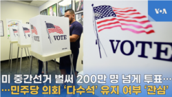 미 중간선거 벌써 200만명 넘게 투표...민주당 의회 다수 유지 여부 관심
