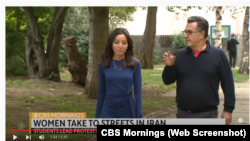 دو زندانی سابق در کنار هم -- رکسانا صابری، خبرنگار لندن شبکه سی‌بی‌اس آمریکا با مازیار بهاری مصاحبه می‌کند