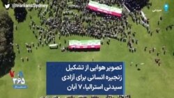 تصویر هوایی از تشکیل زنجیره انسانی برای آزادی سیدنی استرالیا، ۷ آبان