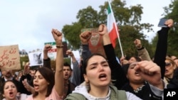 Anti-Iran protests in Paris, Oct. 2, 2022.