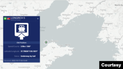 북한 선박 무포호의 17일 항적을 표시한 지도. 무포호의 과거 이름인 '롱리치5'호가 중국 룽커우 항 인근을 항해하고 있다. 자료=MarineTraffic.