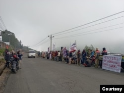 Aksi penolakan operasional PLTP sering dilakukan petani Dieng. Foto Walhi Jateng