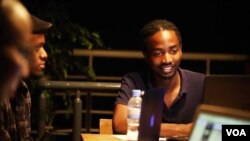 Raymond Kaliyonga is a 3-D animator and collaborates with others to produce colorful, family-friendly content. (C. Oduah for VOA)