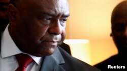L'ex-chef de guerre Jean-Pierre Bemba lors d’une conférence de presse à Bruxelles, Belgique, 24 juillet 2018.