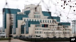The headquarters of the British Secret Intelligence Service or MI6, is seen on the bank of the River Thames in London.