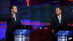 Kandidat Capres AS dari Partai Republik dalam debat capres AS di University of Miami, Coral Gables, Florida, 10 Maret 2016 (Foto: dok). 