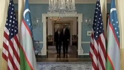 AQSh Davlat kotibi Jon Kerri - O'zbekiston Tashqi ishlar vaziri Abdulaziz Komilov/Kerry-Kamilov meet