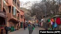 Le village touristique d'Imlil, dans le Haut Atlas.au Maroc, une destination prisée des touristes le 18 décembre 2018.
