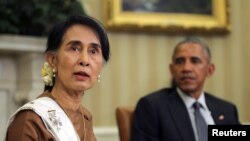 Amerika Prezidenti Barak Obama Oq uyda Myanma yetakchisi An San Suu Chini qabul qildi.